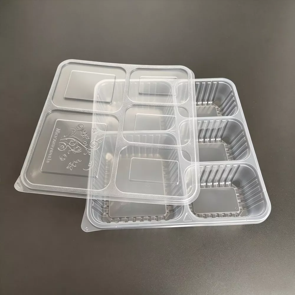 Genanvendelig plastik madkasse med rum